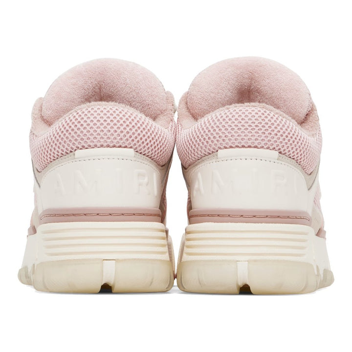 Amiri MA-1 Weiß Pink Leder-Sneaker: Luxuriöser Skater-Stil mit Plateau-Sohle