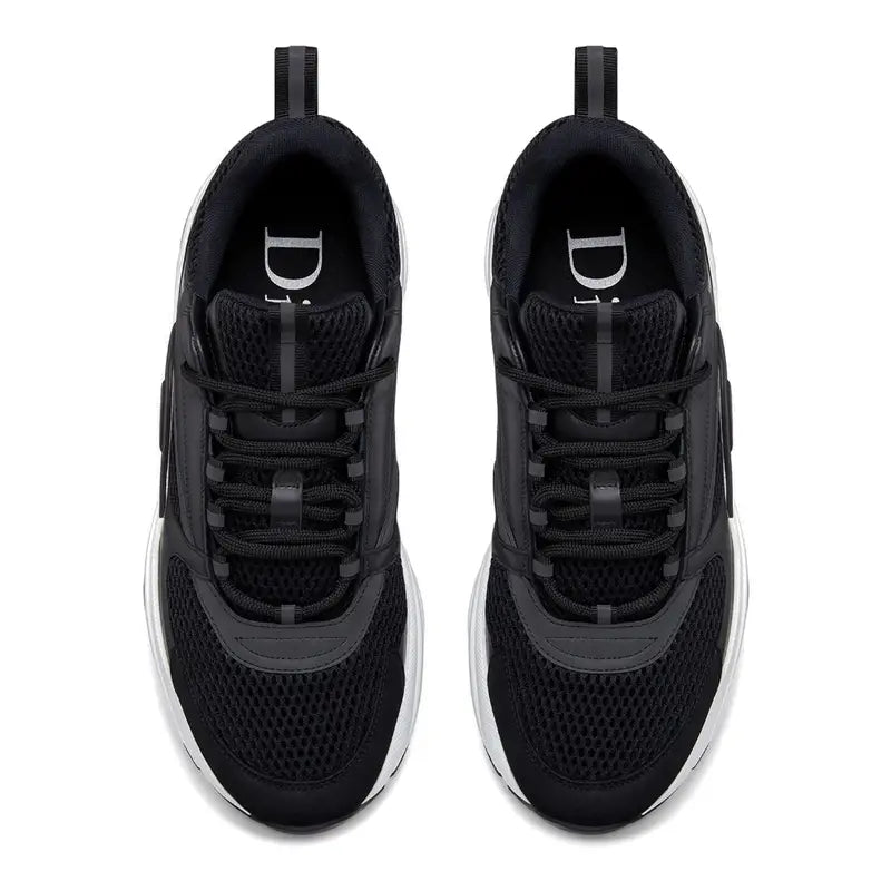 Dior B22 Schwarz Weiß Luxus Sneaker – Atmungsaktives Mesh, Leder, Premium-Handwerkskunst