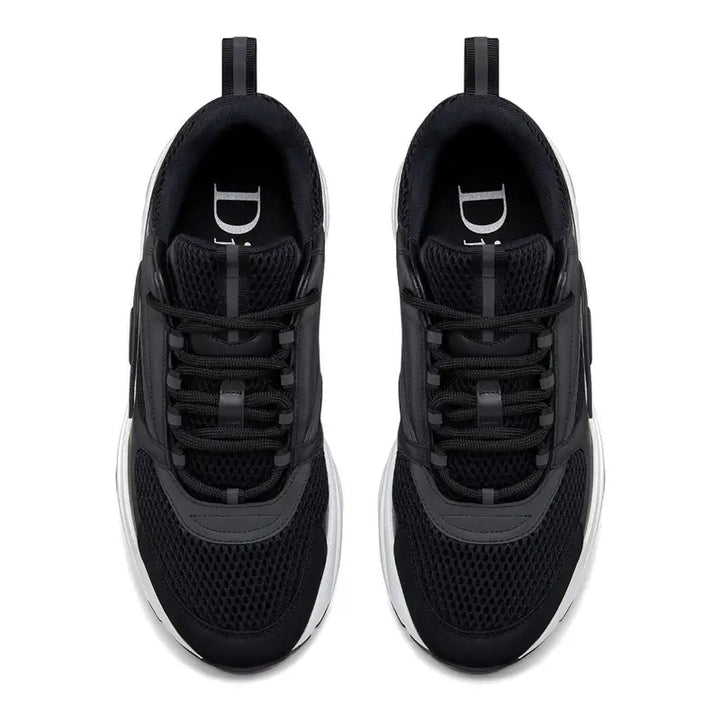 Dior B22 Schwarz Weiß Luxus Sneaker – Atmungsaktives Mesh, Leder, Premium-Handwerkskunst