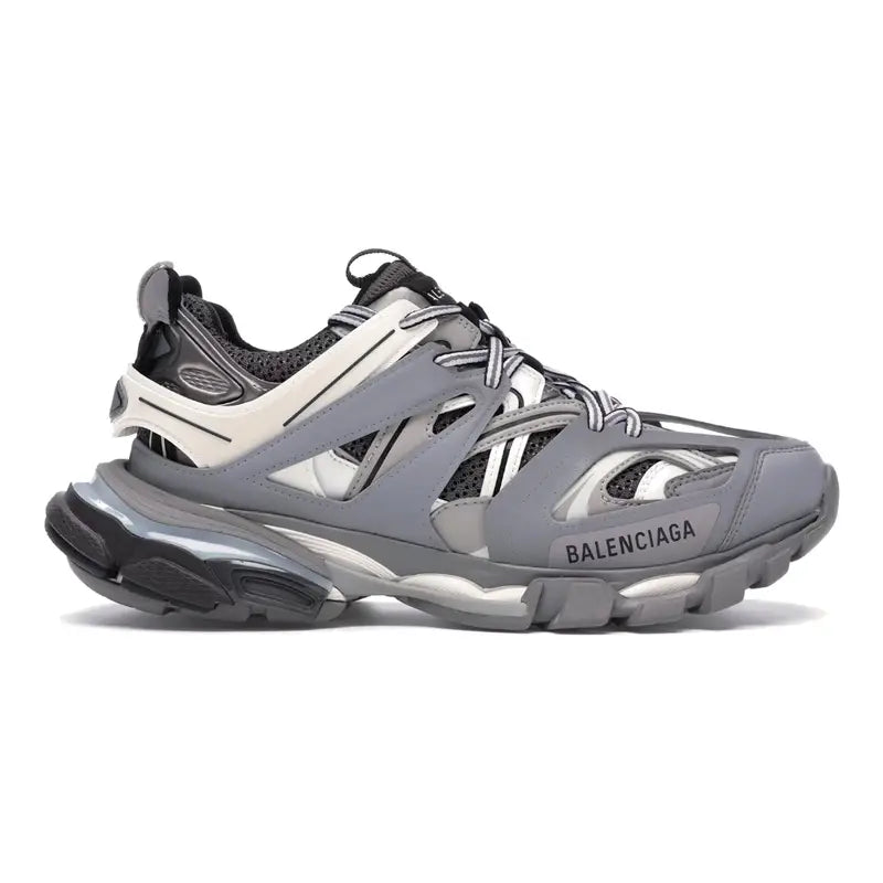 Balenciaga Track Grau Luxus Sneaker: Lederfrei, Vintage-Look, Ultimativer Komfort