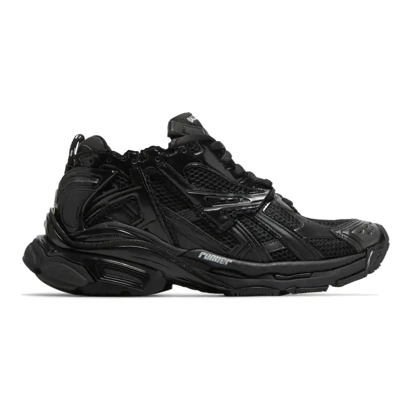 Luxuriöse Balenciaga Runner Schwarz Distressed Mesh Nylon Sneaker Ohne Leder
