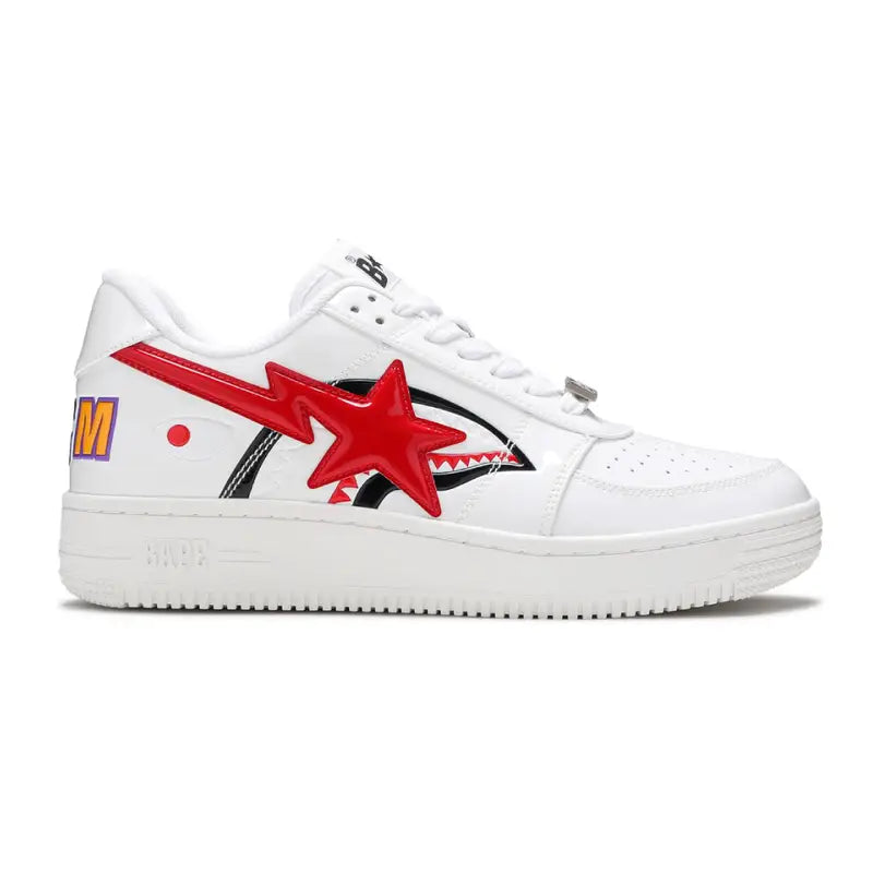 BAPESTA LOW 'WHITE SHARK FACE' Premium Sneaker – Kultiger Streetwear Schuh