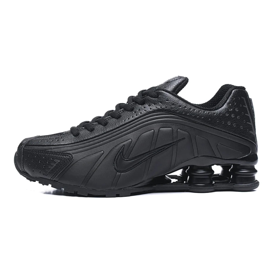 Nike Shox R4 Klassische Herren-Sneaker Schwarz Sportlich Bequem Retro Laufschuhe
