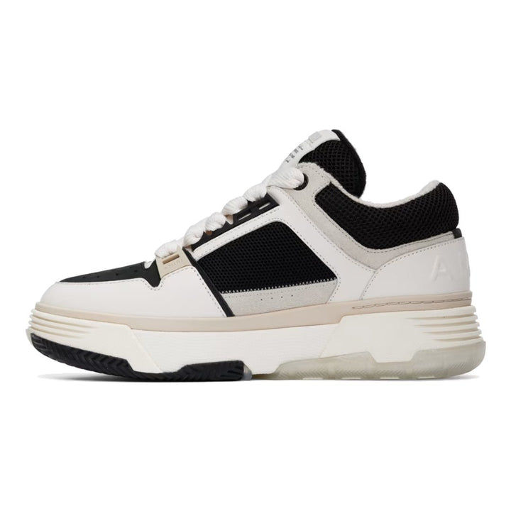 Amiri MA-1 High-Top Sneaker Schwarz Weiß Leder Chenille Klobiger Skater-Stil