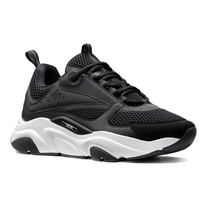 Dior B22 Schwarz Weiß Luxus Sneaker – Atmungsaktives Mesh, Leder, Premium-Handwerkskunst