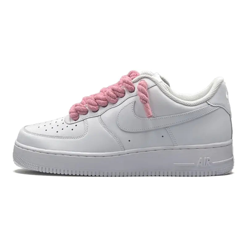Nike Air Force 1 Weiß Pink Seil Schnürsenkel – Kultiger Style & Komfort