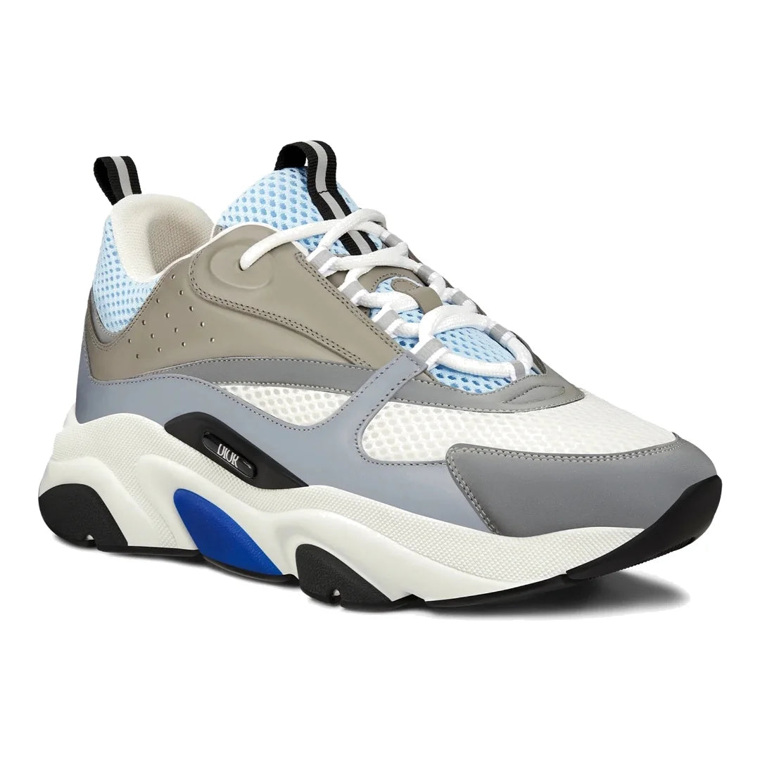 Dior B22 Sky Blue Grey Luxus Sneaker – Retro-Mesh & Leder für Stil