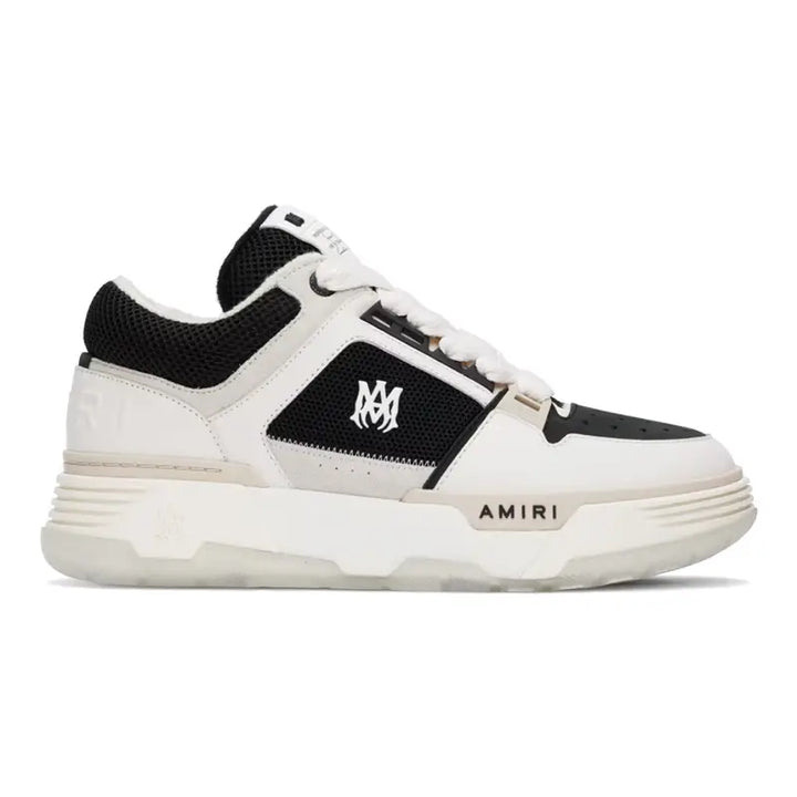 Amiri MA-1 High-Top Sneaker Schwarz Weiß Leder Chenille Klobiger Skater-Stil