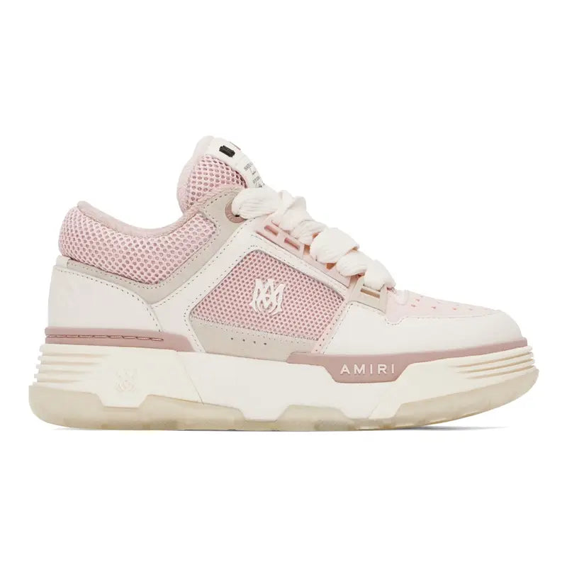 Amiri MA-1 Weiß Pink Leder-Sneaker: Luxuriöser Skater-Stil mit Plateau-Sohle