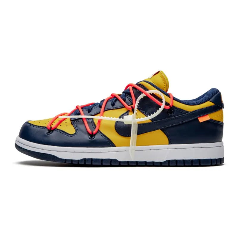 Exklusiver Nike Dunk Low Off-White University Gold Designer Sneaker