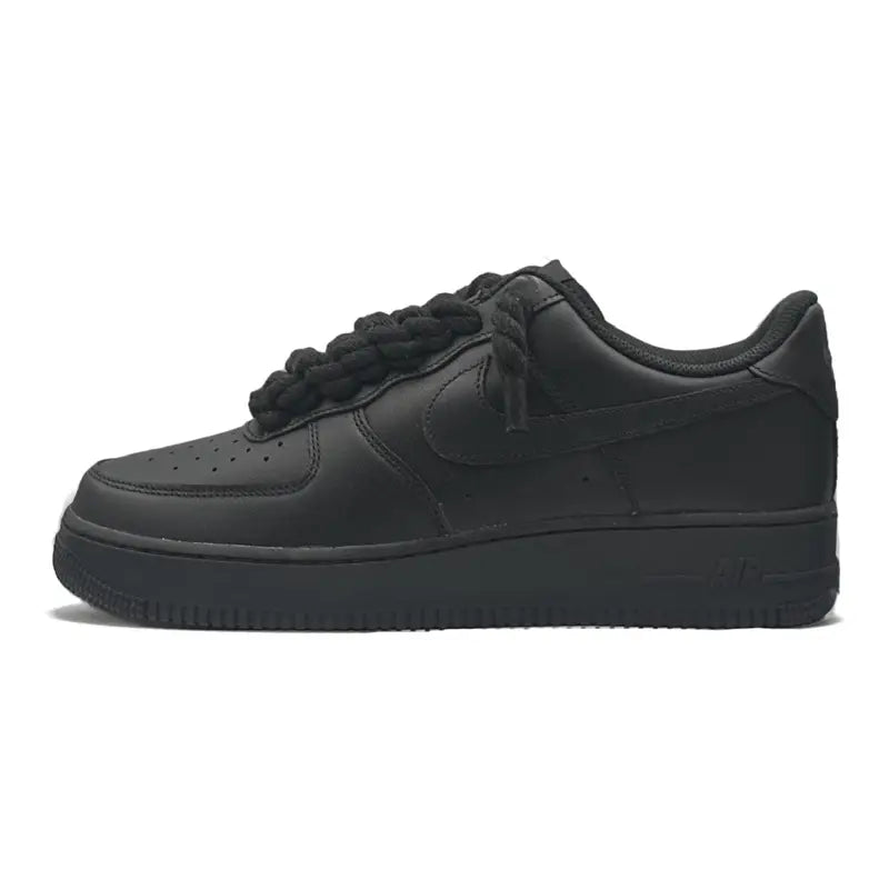 Nike Air Force 1 Schwarz Seil-Schnürsenkel Sneaker Klassiker Herrenschuh