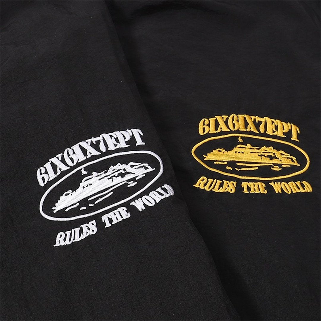 Corteiz Schwarzer Gelber Trainingsanzug Set – Stilvoller Streetwear Freizeitanzug für Herren