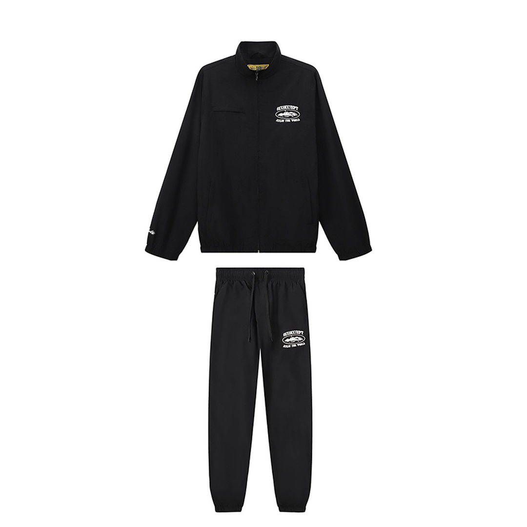 Corteiz Schwarzer Streetwear Trainingsanzug – Bequemer & Stilvoller Freizeit-Look