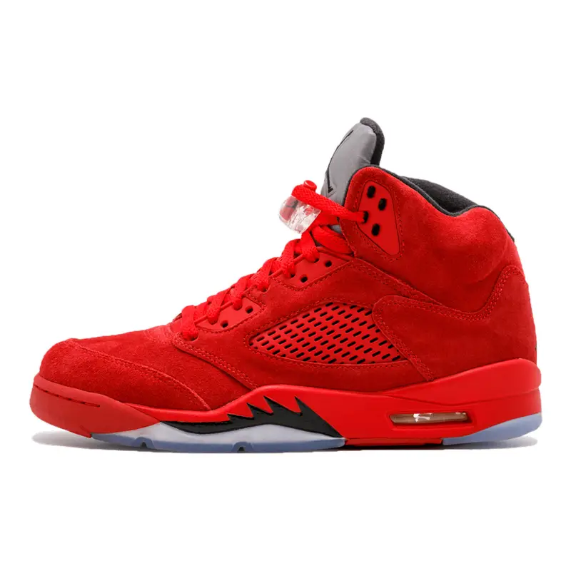 Air Jordan 5 Retro 'Red Suede' Sneaker – Klassischer Stil, Premium Wildleder, Legendäre Bulls Vibes