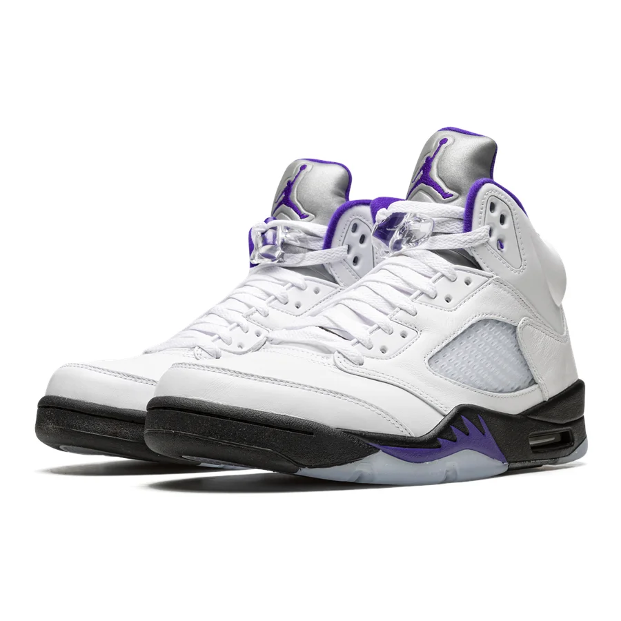 Air Jordan 5 Retro Concord Sneaker: Ikonischer Stil, Premium-Leder, Violette Akzente